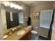 Bathroom with single vanity and shower/tub combo at 809 Daphne Dr, Brandon, FL 33510