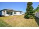 Large backyard with grass and a magnolia tree at 13728 Sunlight Meadow Dr, Riverview, FL 33578