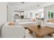 Bright living room features a comfortable sofa and stylish coffee table at 13728 Sunlight Meadow Dr, Riverview, FL 33578