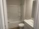 Bathroom with a bathtub, shower, and single vanity at 6223 Distant Haze Pl, Palmetto, FL 34221