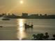 Sunrise over calm water with a pirate ship and city skyline at 700 N Osceola Ave # 702, Clearwater, FL 33755