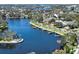 Breathtaking waterfront view featuring stunning lake with private docks and beautiful homes at 541 E Lime St, Tarpon Springs, FL 34689