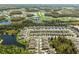 Aerial view of a large community with houses and lakes at 31932 Stillmeadow Dr, Wesley Chapel, FL 33543