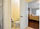 Small bathroom with toilet and shower at 31932 Stillmeadow Dr, Wesley Chapel, FL 33543