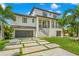 Two-story modern home with a spacious driveway and lush landscaping at 7949 2Nd S Ave, St Petersburg, FL 33707