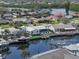 Waterfront neighborhood featuring many homes with boat docks and swimming pools at 1367 51St Ne Ave, St Petersburg, FL 33703