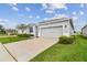 One-story home with gray siding and two-car garage at 13204 Waterleaf Garden Cir, Riverview, FL 33579