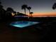 Inviting pool with palm trees illuminated at twilight near the ocean at 2618 Gulf Blvd # 407, Indian Rocks Beach, FL 33785