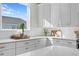 White kitchen with quartz countertops and a large window at 208 W Frances Ave # 2, Tampa, FL 33602