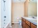 Clean bathroom with tub and shower combination at 4517 Kennewick Pl, Riverview, FL 33578