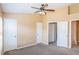 Bright bedroom with vaulted ceiling and double closets at 4517 Kennewick Pl, Riverview, FL 33578