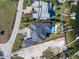 An overhead view of the expansive property with a sparkling pool, private dock, and waterfront access at 105 Cordova Ne Blvd, St Petersburg, FL 33704
