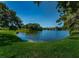 Scenic pond view with lush green lawn in the Meadowlake community at 2690 Coral Landings Blvd # 722, Palm Harbor, FL 34684