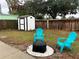 Large backyard with firepit and seating at 9322 88Th Way, Seminole, FL 33777