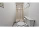 Small bathroom with toilet and shower stall at 2315 Nash St, Clearwater, FL 33765