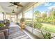 Relaxing screened-in porch with comfortable seating and beautiful views of the surrounding landscape at 2104 Hembury Pl # 33, Sun City Center, FL 33573