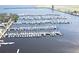 Aerial view of a marina, filled with numerous boats and docking slips at 301 1St S St # 1104, St Petersburg, FL 33701