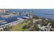 Beautiful aerial view of the harbor featuring many boat slips and green spaces at 301 1St S St # 1104, St Petersburg, FL 33701