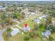 Aerial view showing home's location in a residential neighborhood at 218 6Th Sw Ave, Ruskin, FL 33570