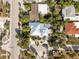 Aerial view of house and surrounding neighborhood at 851 Mandalay Ave, Clearwater Beach, FL 33767