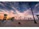 Sunset beach scene with palm trees and pavilion at 1619 Coppertree Dr, Tarpon Springs, FL 34689