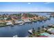 Waterfront property aerial view, showcasing canal access at 4380 44Th S St, St Petersburg, FL 33711