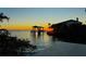 Breathtaking sunset view over the water from private dock at 25 S Treasure Dr, Tampa, FL 33609