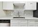 Modern kitchen sink and dishwasher with white shaker cabinets and quartz countertop at 5875 21St N St # 15L, St Petersburg, FL 33714