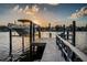 Waterfront home with a private boat dock and boat lift on a serene evening at 1100 Monterey Ne Blvd, St Petersburg, FL 33704
