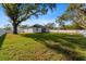 Large backyard with lush grass and mature trees at 22227 River Rock Dr, Land O Lakes, FL 34639