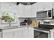 Modern kitchen with white shaker cabinets, granite counters, and stainless steel appliances at 860 25Th N Ave, St Petersburg, FL 33704