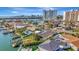 Bird's-eye view of waterfront home and neighborhood at 43 Leeward Is, Clearwater Beach, FL 33767