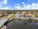 Aerial view showcasing the property's canal-front location and neighborhood context at 2000 Kansas Ne Ave, St Petersburg, FL 33703