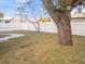Large backyard with a mature tree and white fence at 3811 N Arlington Ave, Tampa, FL 33603