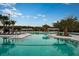 Resort-style pool with ample lounge chairs and shade structures at 10892 Ibis Brook Ct, Land O Lakes, FL 34638