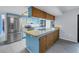 Modern kitchen with stainless steel appliances and light blue cabinets at 2227 Willowbrook Dr, Clearwater, FL 33764