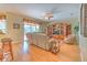 Bright living room with hardwood floors and a fireplace at 5315 Cedarshake Ln, Valrico, FL 33596