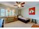 Bedroom with a double bed and ceiling fan at 390 Cypress Creek Cir, Oldsmar, FL 34677