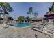 Community pool with lounge chairs and umbrellas at 390 Cypress Creek Cir, Oldsmar, FL 34677