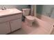 Bathroom with tub, toilet and vanity at 2462 Brazilia Dr # 20, Clearwater, FL 33763
