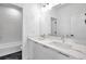 Modern bathroom with double vanity and marble countertop at 2608 W Columbus Dr # 3, Tampa, FL 33607