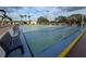 Outdoor shuffleboard courts with benches and palm trees at 1923 Sterling Glen Ct, Sun City Center, FL 33573