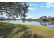 Scenic lake view with lush greenery, clear blue skies, and a serene atmosphere at 141 Lakeview Way, Oldsmar, FL 34677