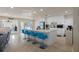 Open concept kitchen with island seating and waterfront views at 485 41St Ave, St Pete Beach, FL 33706