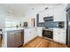 Modern kitchen with white cabinets, stainless steel appliances, and stylish backsplash at 215 35Th Ne Ave, St Petersburg, FL 33704