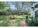 Fire pit and expansive grassy backyard at 2383 Indian E Trl, Palm Harbor, FL 34683