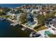 Bird's-eye view of waterfront homes, showcasing luxurious properties and canals at 5104 Homer W Ave, Tampa, FL 33629