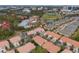 Aerial perspective showcasing the home's location within a residential community at 290 Valencia Cir, St Petersburg, FL 33716