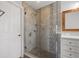 Large walk-in shower with glass enclosure and mosaic tile detail at 290 Valencia Cir, St Petersburg, FL 33716