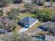 Aerial view showcasing a newly constructed single-Gathering home with a two-car garage at 5364 Boxtree Ct, Dade City, FL 33523